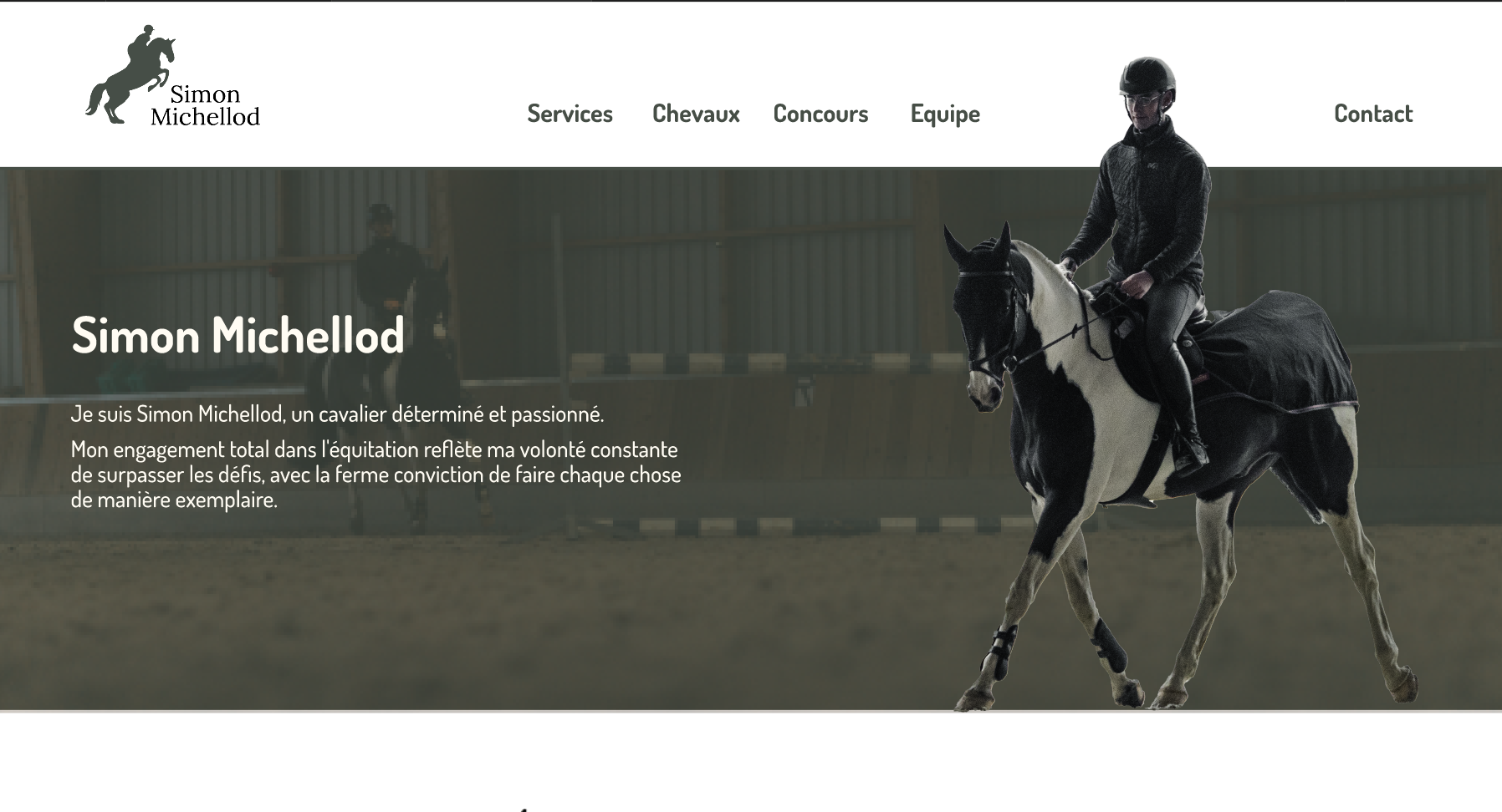 Capture d'écran du site de Simon Michellod